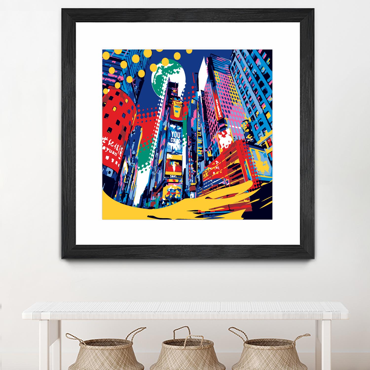 Time Square by Ray Lengelé on GIANT ART - red architecture down town