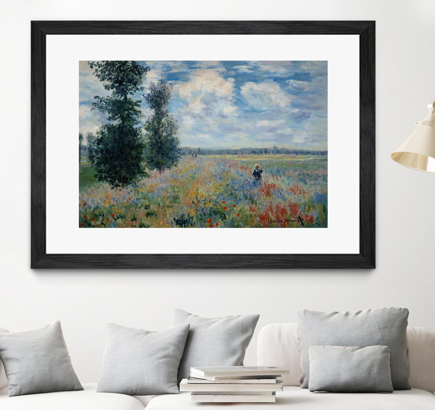 Poppy Fields near Argenteuil, 1875 by Claude Monet on GIANT ART - green masters champ fleuri