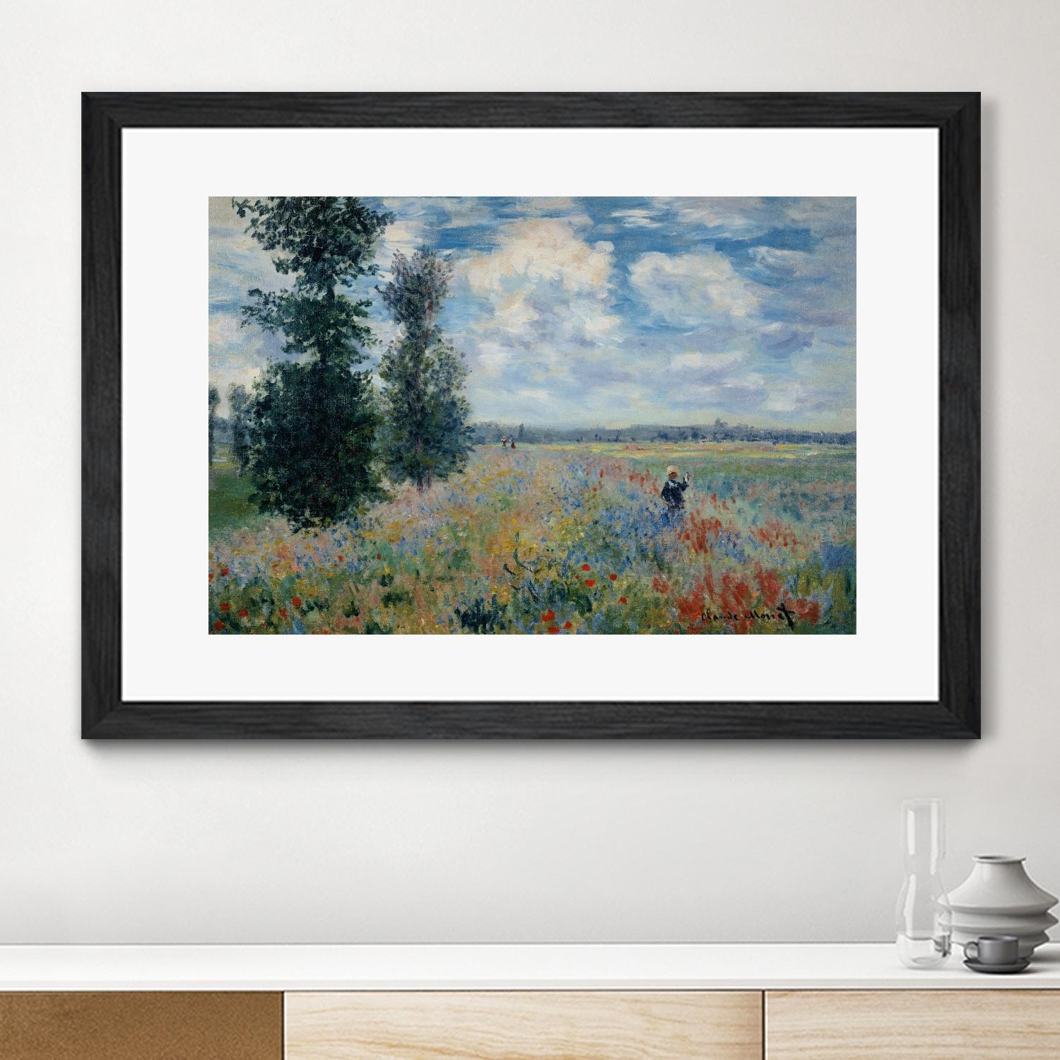 Poppy Fields near Argenteuil, 1875 by Claude Monet on GIANT ART - green masters champ fleuri