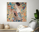 Woman with fan by Gustav Klimt on GIANT ART - gold masters féminité
