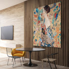 Woman with fan by Gustav Klimt on GIANT ART - gold masters féminité