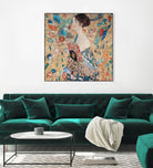 Woman with fan by Gustav Klimt on GIANT ART - gold masters féminité