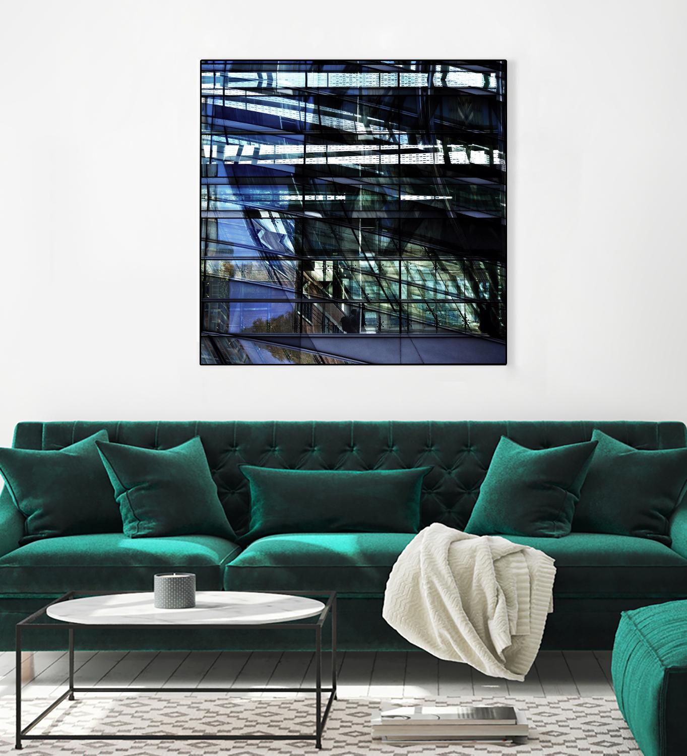 Urban Distortion I by Jean-François Dupuis on GIANT ART - blue city scene superposition