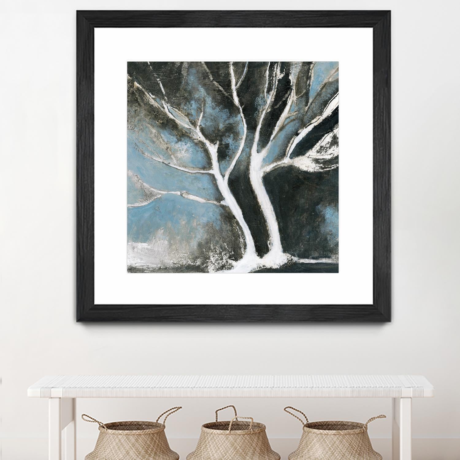 Glacial blue II by Kathleen Cloutier on GIANT ART - blue abstract arbres