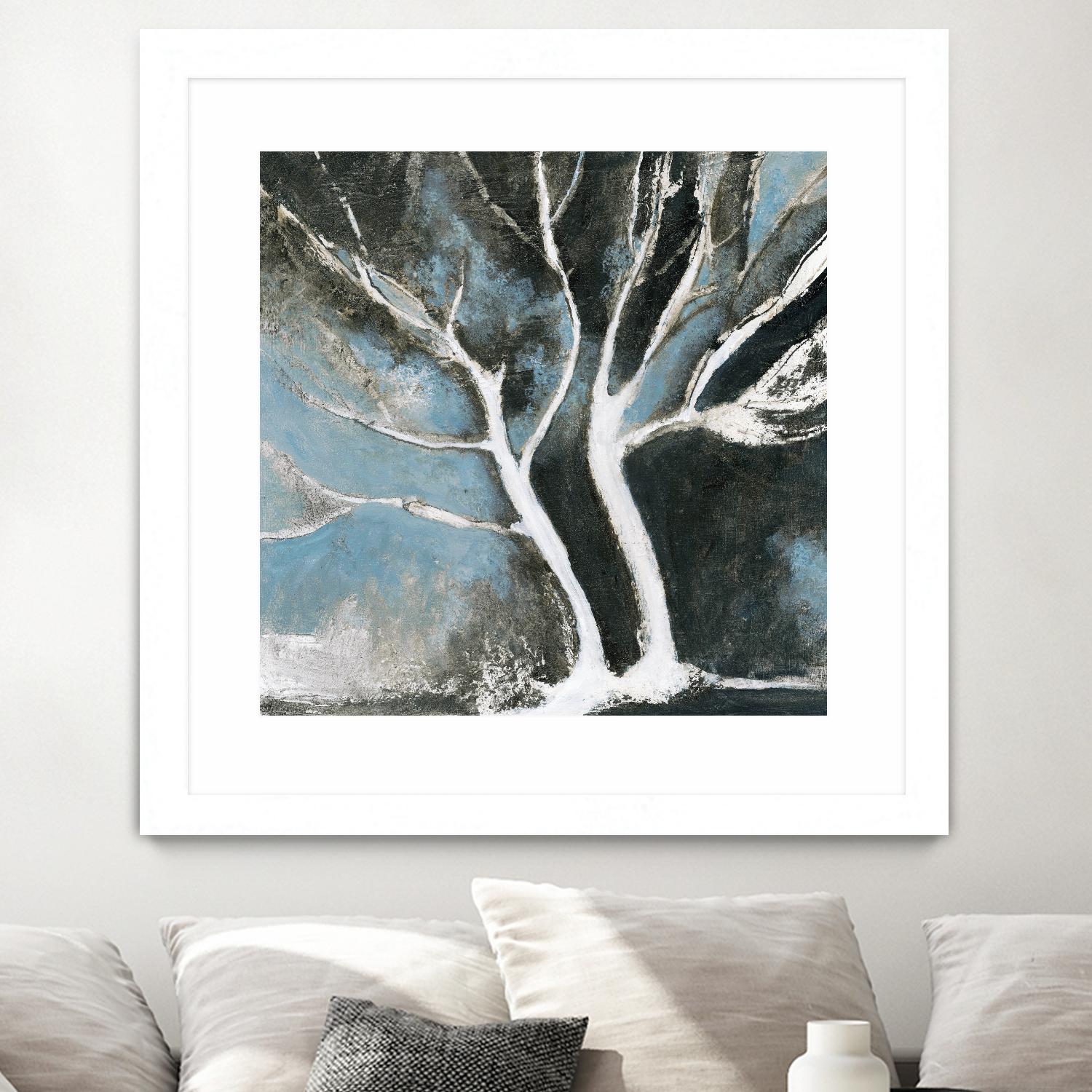 Glacial blue II by Kathleen Cloutier on GIANT ART - blue abstract arbres