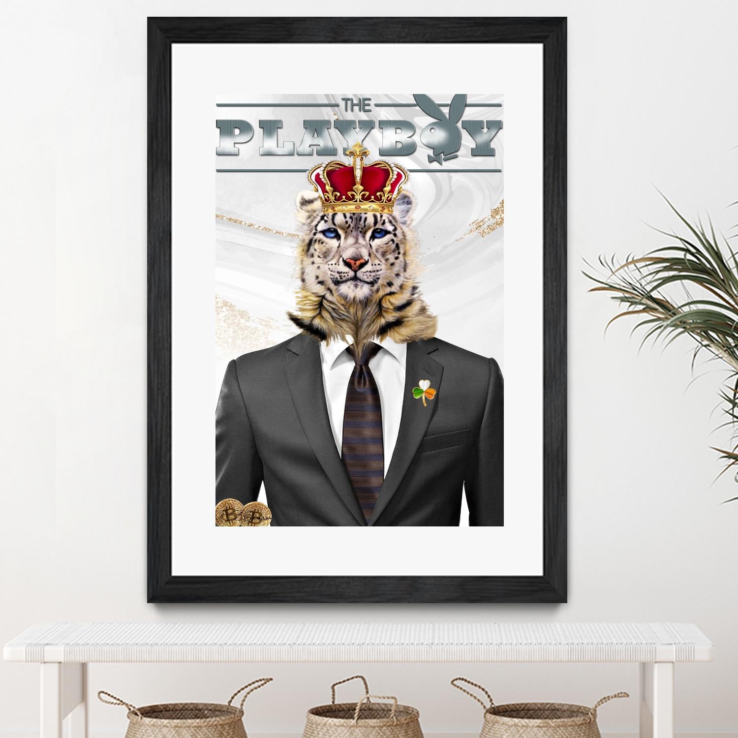The King by Carole St-Germain on GIANT ART - red pop tiger