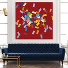 CONFETTI B -rouge by Celine Cimon on GIANT ART - red abstract canadian