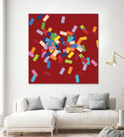 CONFETTI B -rouge by Celine Cimon on GIANT ART - red abstract canadian