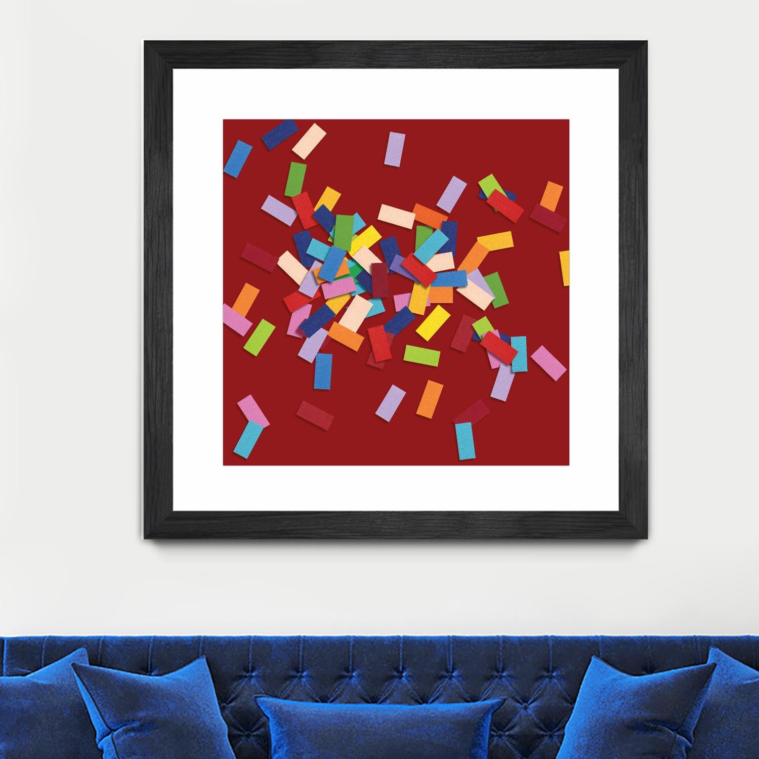 CONFETTI B -rouge by Celine Cimon on GIANT ART - red abstract canadian