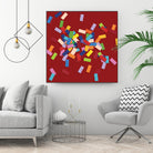 CONFETTI B -rouge by Celine Cimon on GIANT ART - red abstract canadian