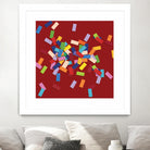 CONFETTI B -rouge by Celine Cimon on GIANT ART - red abstract canadian