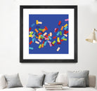 CONFETTI C -bleu by Celine Cimon on GIANT ART - blue abstract canadian