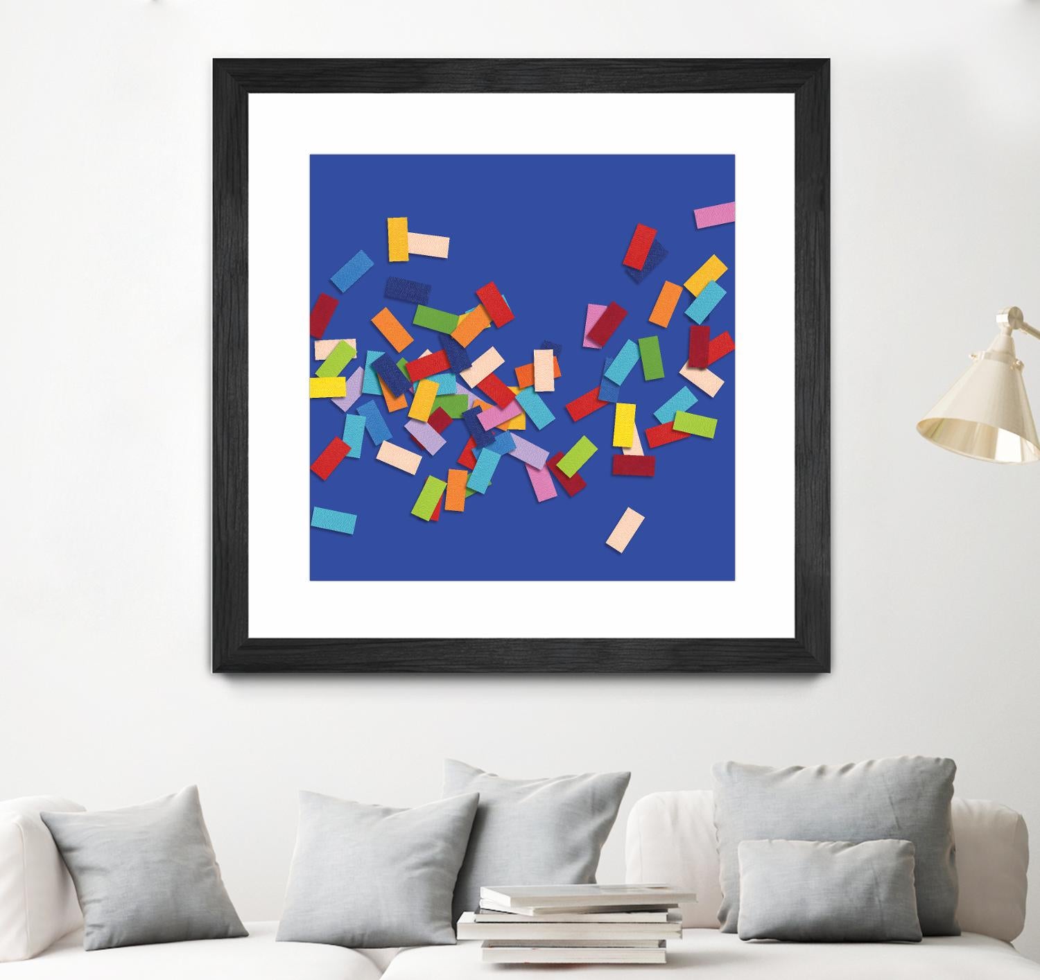 CONFETTI C -bleu by Celine Cimon on GIANT ART - blue abstract canadian