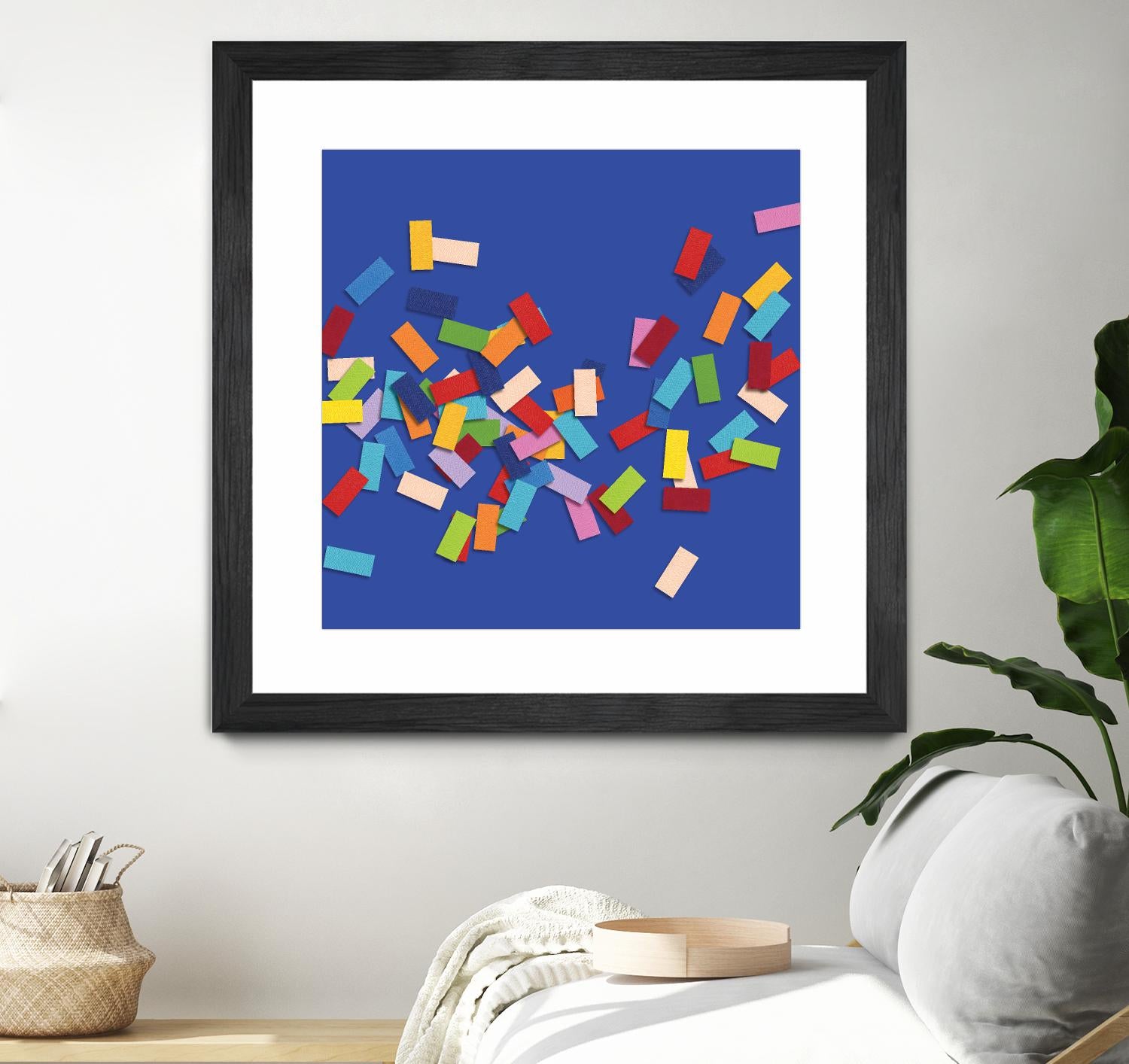CONFETTI C -bleu by Celine Cimon on GIANT ART - blue abstract canadian