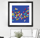 CONFETTI C -bleu by Celine Cimon on GIANT ART - blue abstract canadian