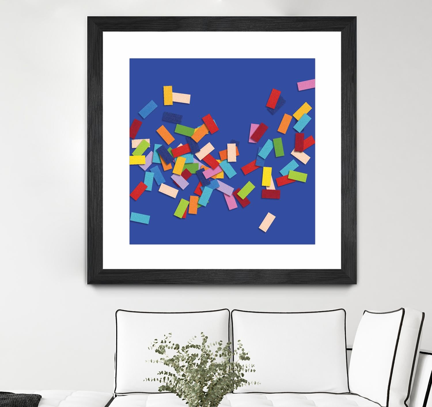 CONFETTI C -bleu by Celine Cimon on GIANT ART - blue abstract canadian