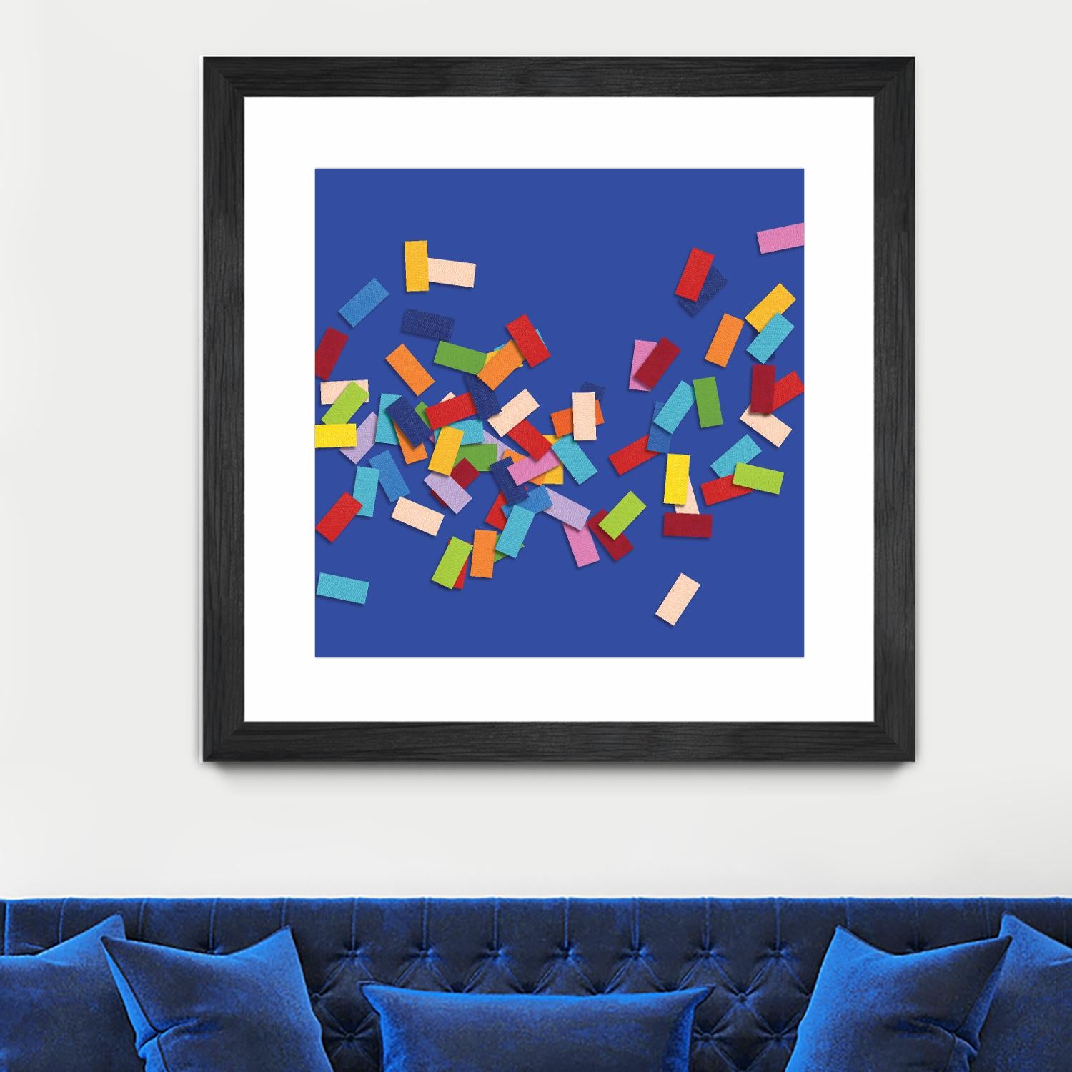 CONFETTI C -bleu by Celine Cimon on GIANT ART - blue abstract canadian
