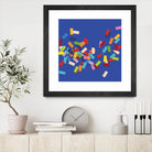 CONFETTI C -bleu by Celine Cimon on GIANT ART - blue abstract canadian