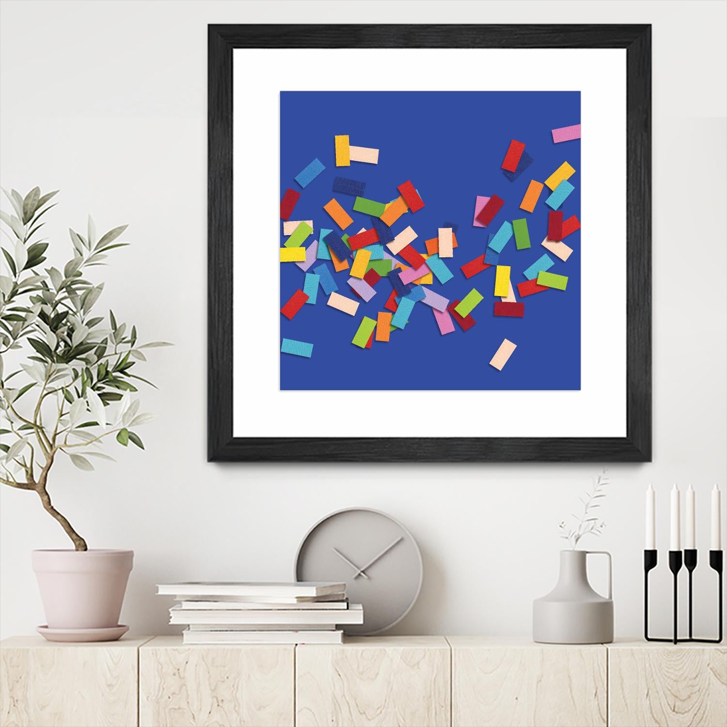CONFETTI C -bleu by Celine Cimon on GIANT ART - blue abstract canadian