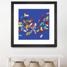 CONFETTI C -bleu by Celine Cimon on GIANT ART - blue abstract canadian