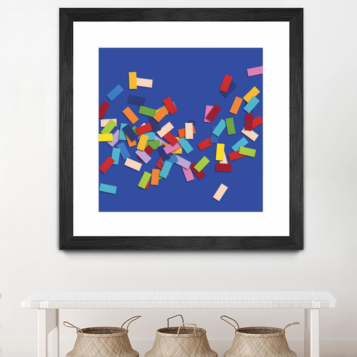 CONFETTI C -bleu by Celine Cimon on GIANT ART - blue abstract canadian