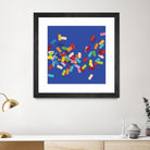 CONFETTI C -bleu by Celine Cimon on GIANT ART - blue abstract canadian