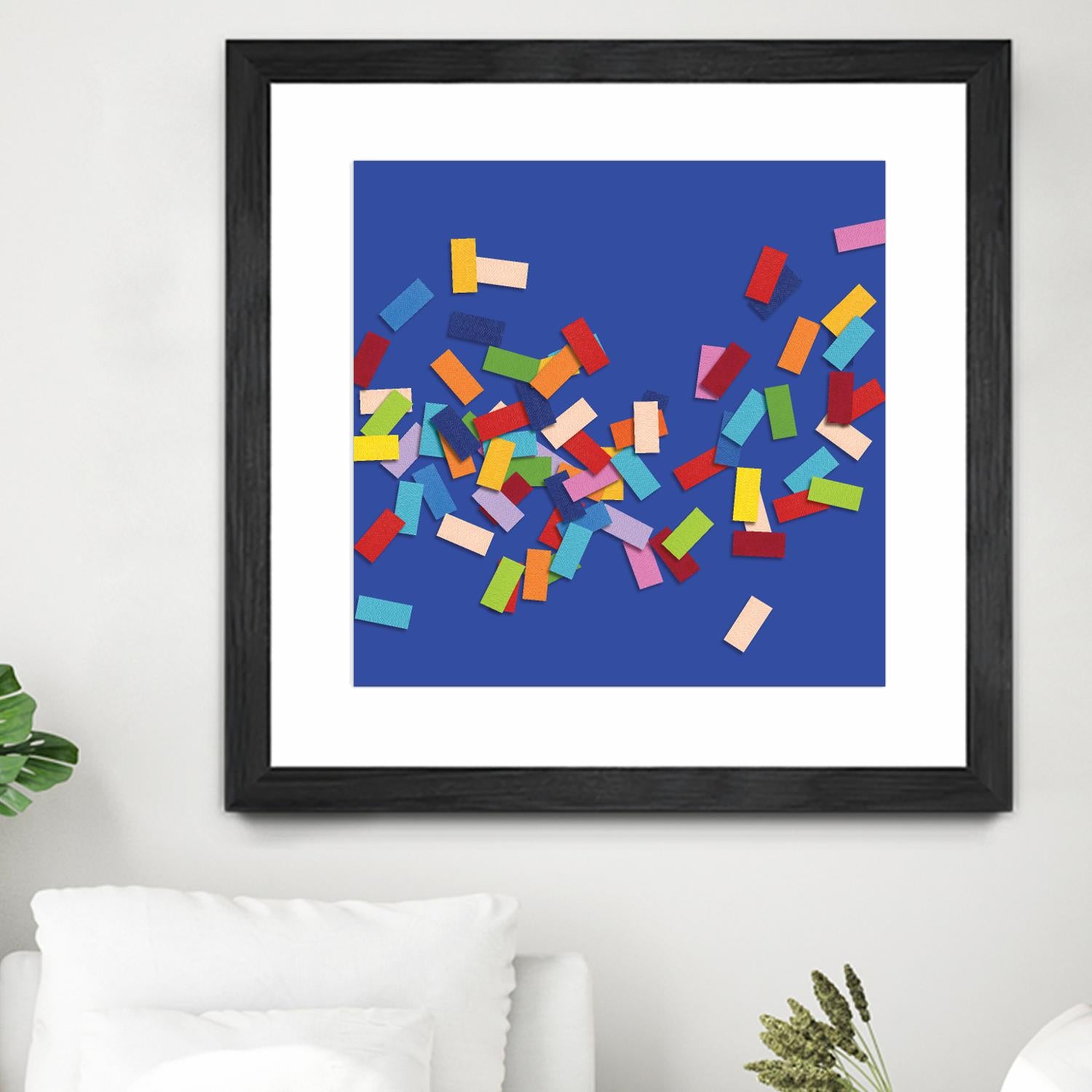 CONFETTI C -bleu by Celine Cimon on GIANT ART - blue abstract canadian