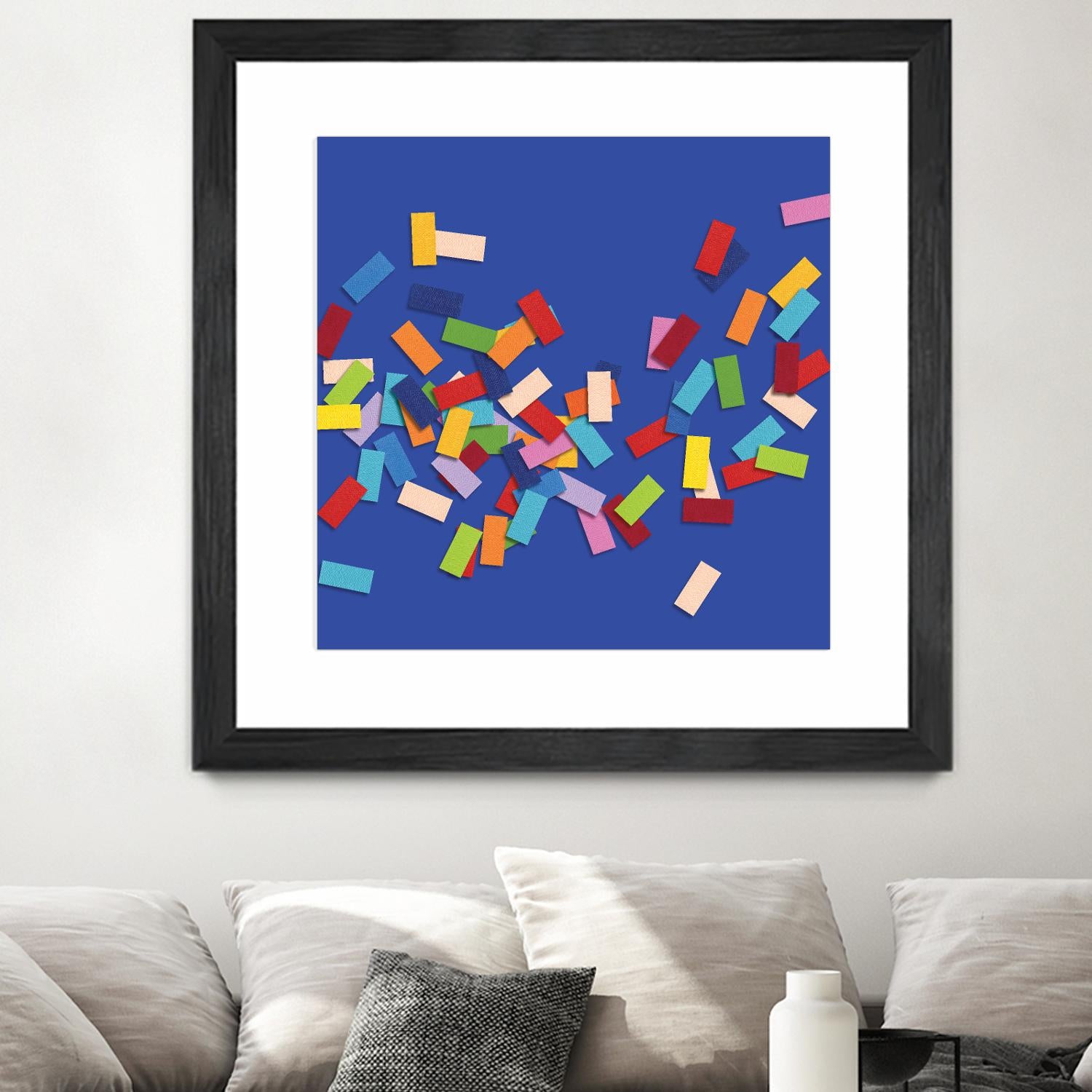 CONFETTI C -bleu by Celine Cimon on GIANT ART - blue abstract canadian