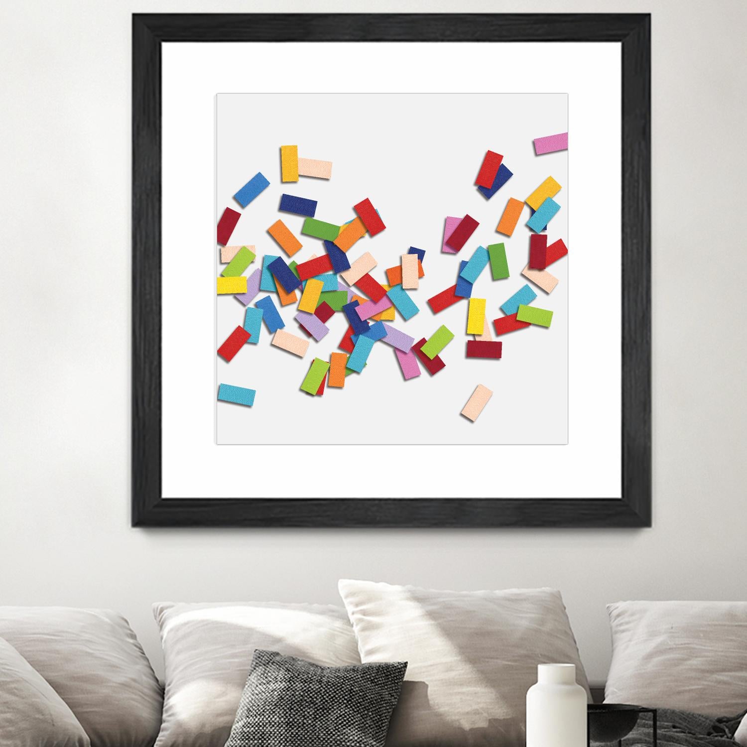 CONFETTI C -blanc by Celine Cimon on GIANT ART - white abstract canadian artist