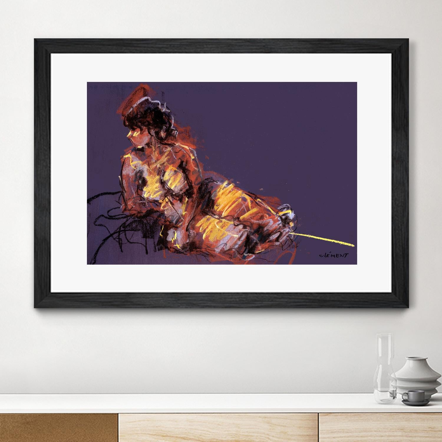 Nude I by Jacques Clement on GIANT ART - beige figurative pastel