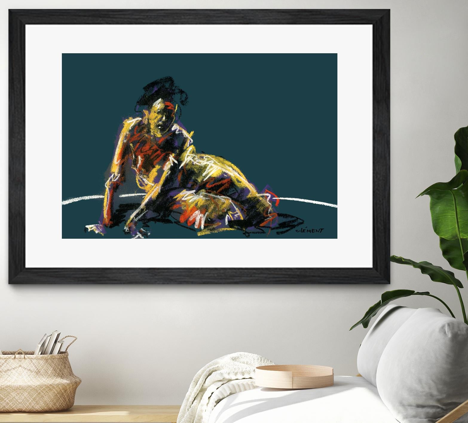 Nude II by Jacques Clement on GIANT ART - beige figurative pastel