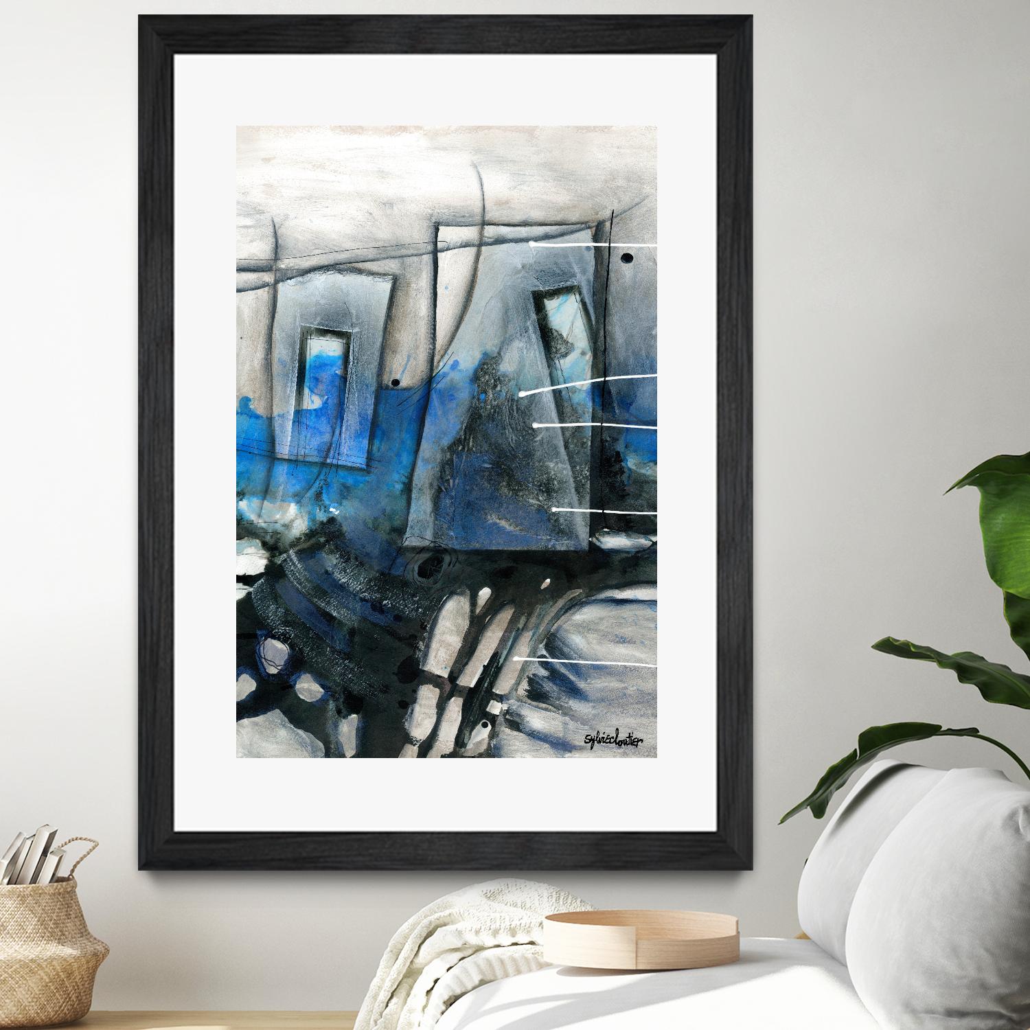 Chutes - T2 by Sylvie Cloutier on GIANT ART - grey abstract