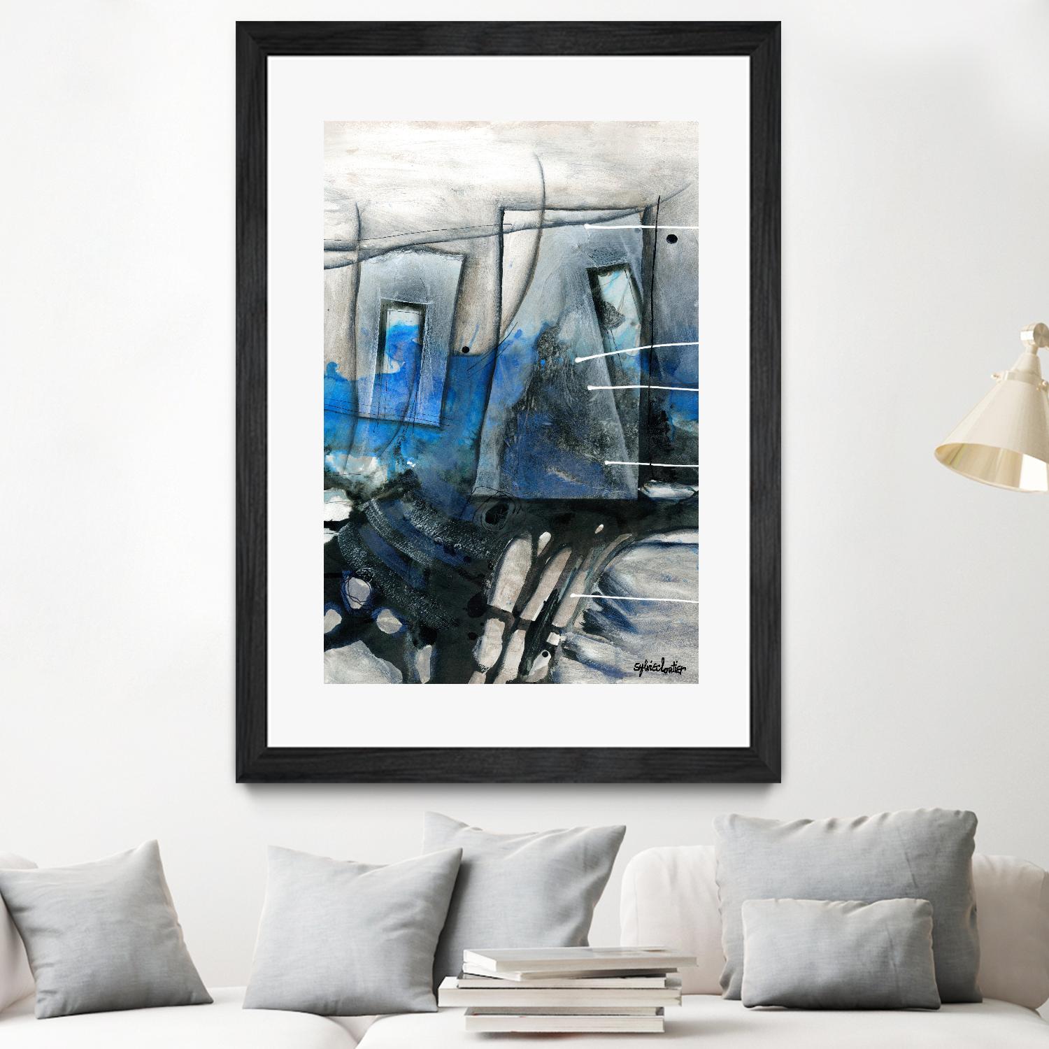 Chutes - T2 by Sylvie Cloutier on GIANT ART - grey abstract