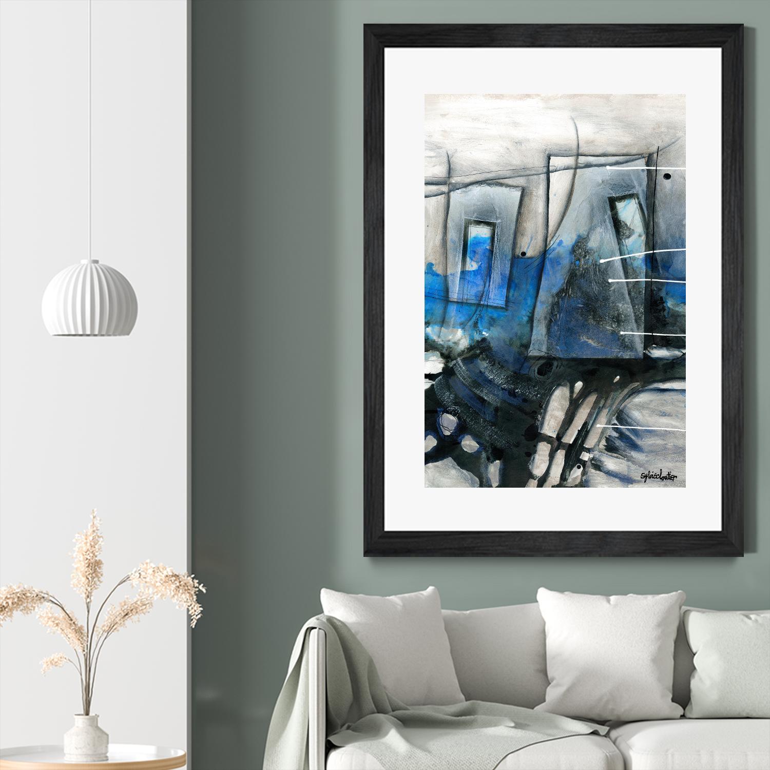 Chutes - T2 by Sylvie Cloutier on GIANT ART - grey abstract