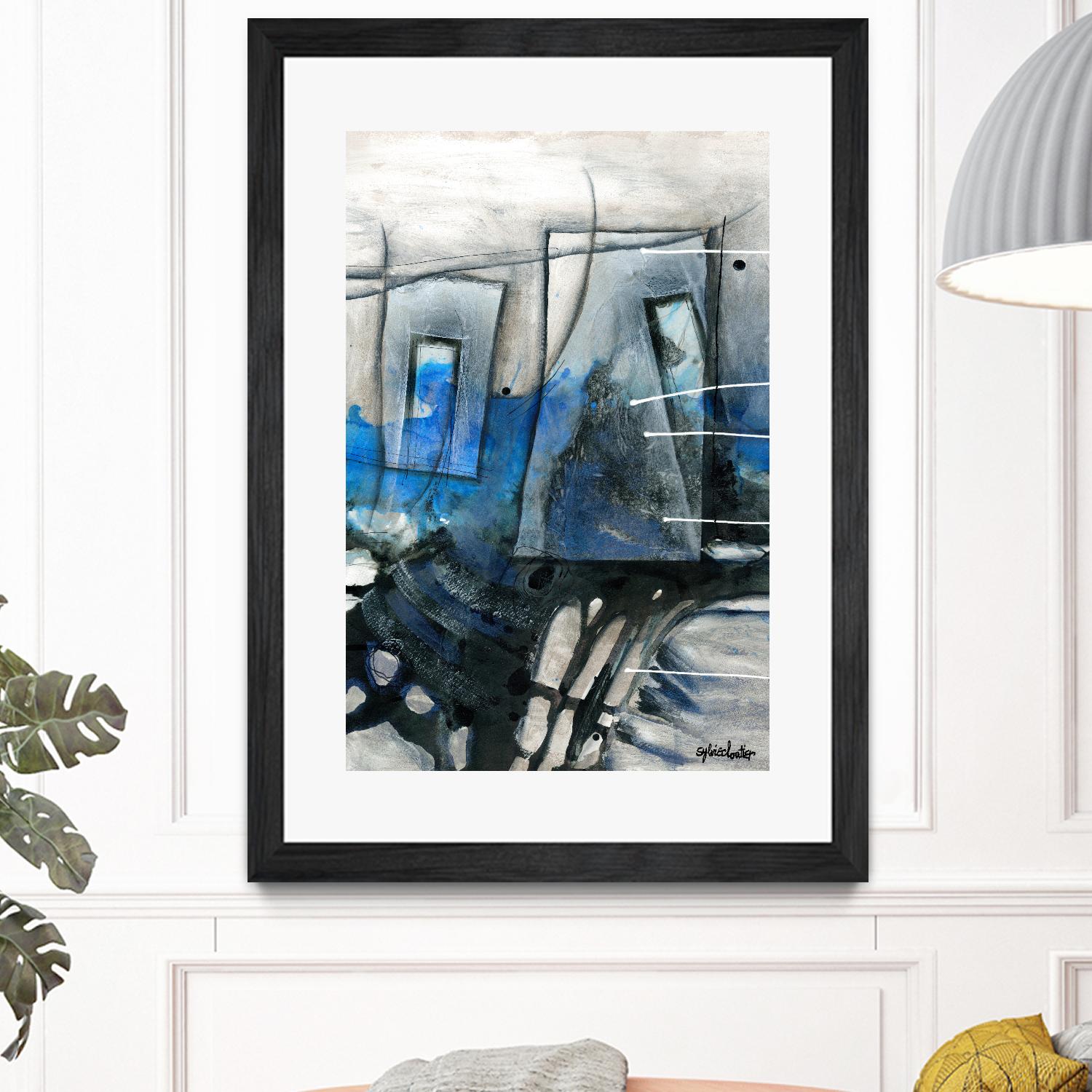 Chutes - T2 by Sylvie Cloutier on GIANT ART - grey abstract