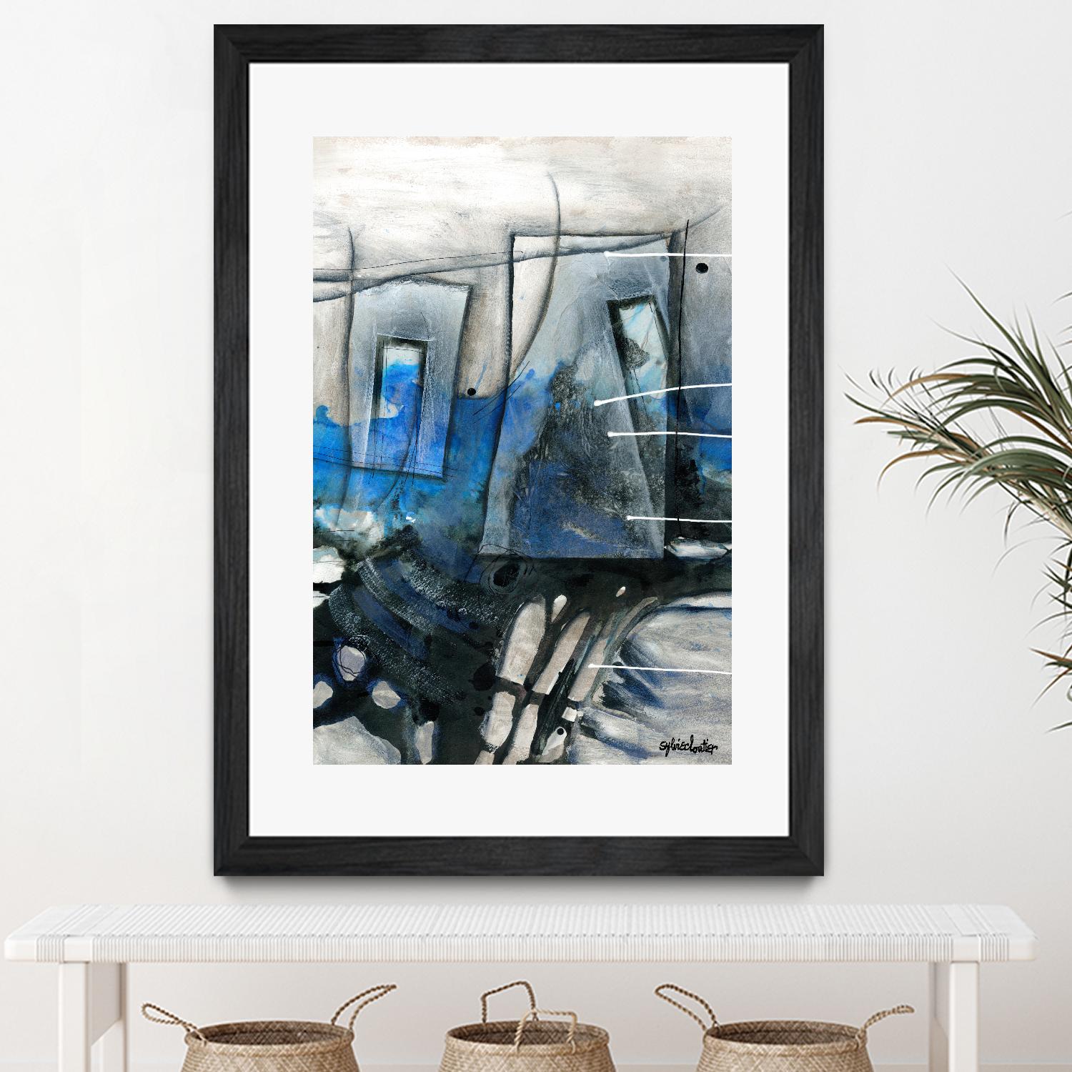 Chutes - T2 by Sylvie Cloutier on GIANT ART - grey abstract