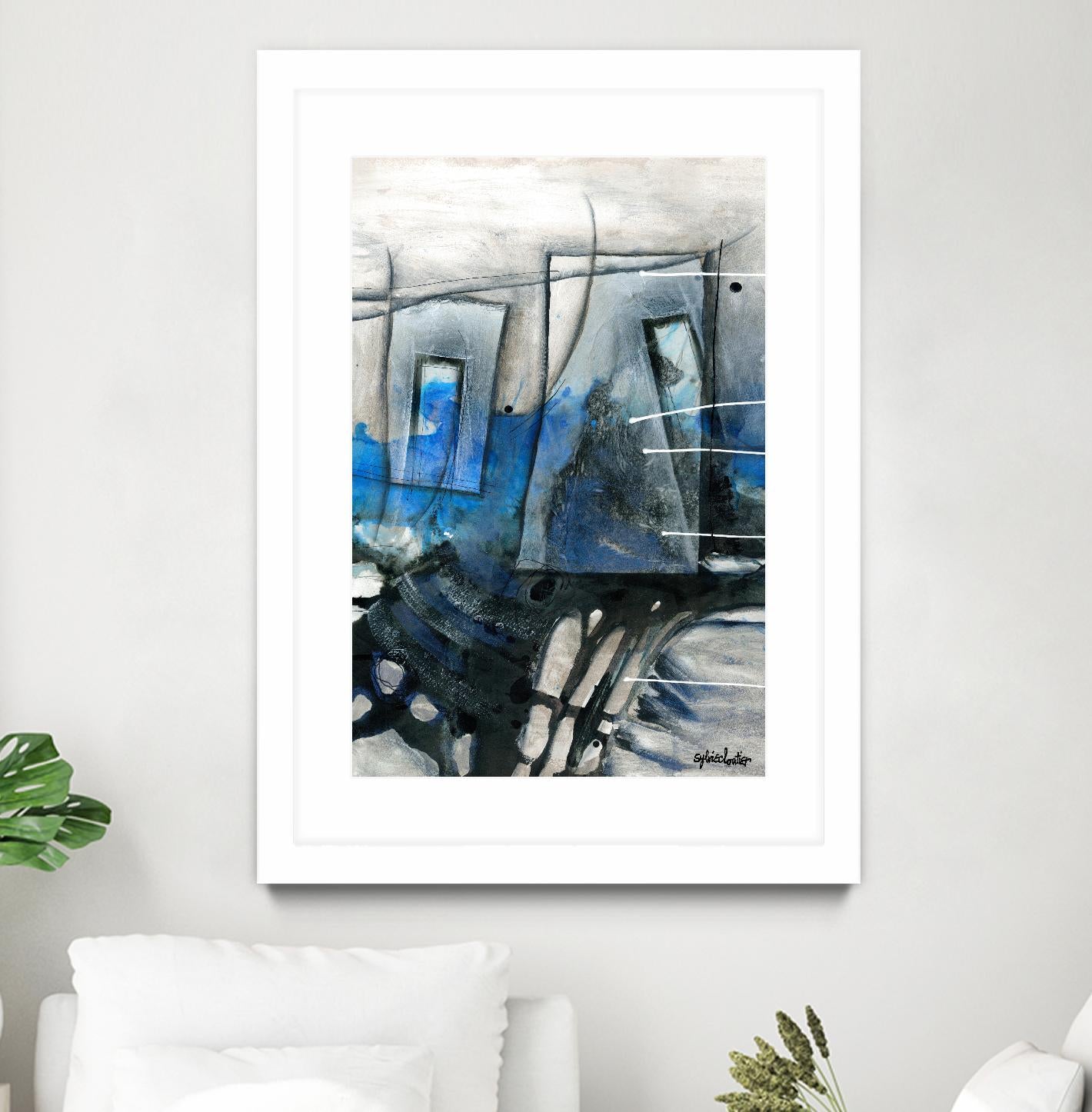 Chutes - T2 by Sylvie Cloutier on GIANT ART - grey abstract