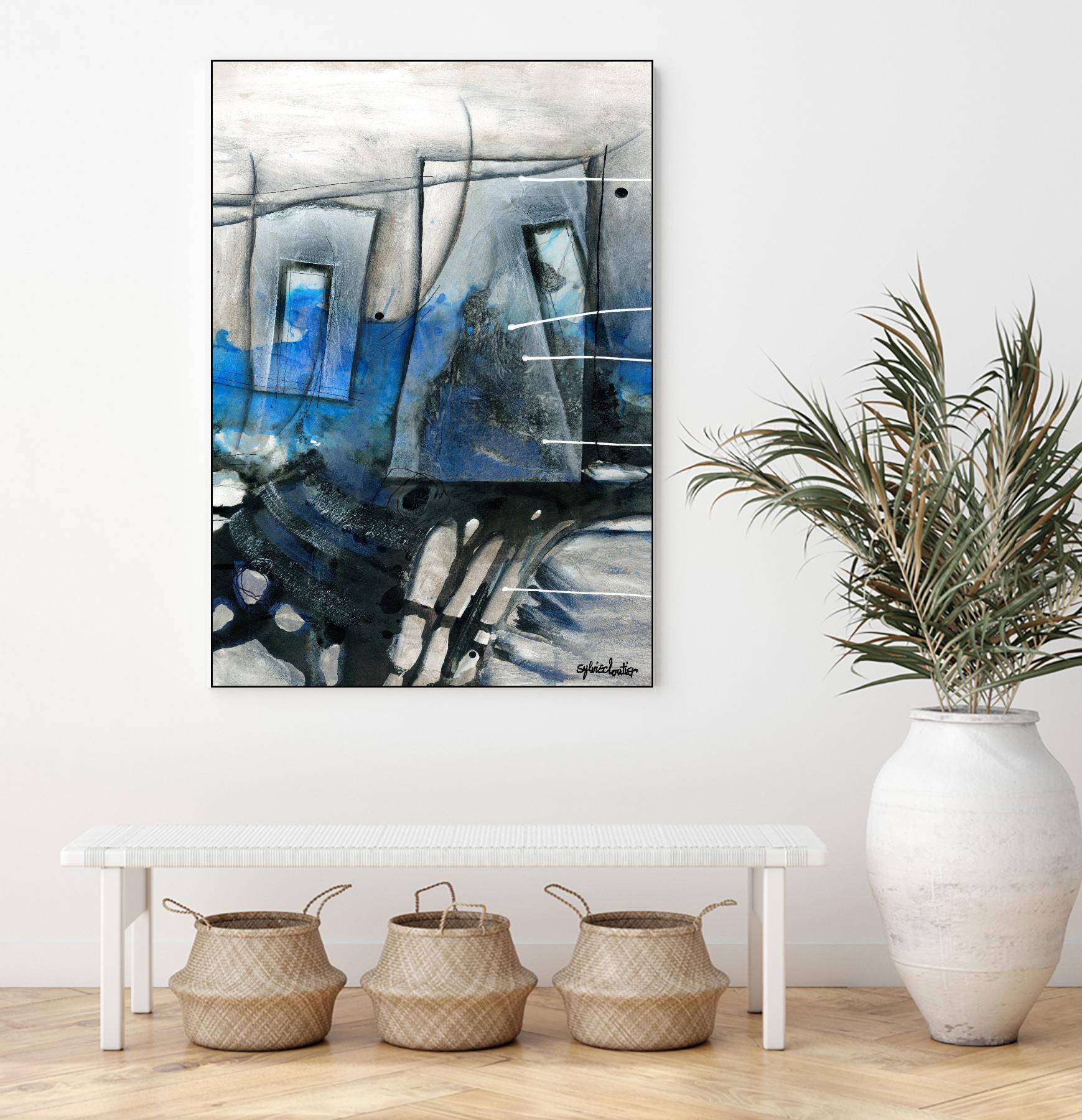Chutes - T2 by Sylvie Cloutier on GIANT ART - grey abstract