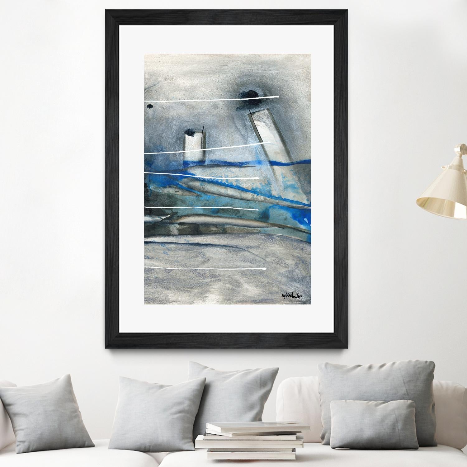 Chutes - T3 by Sylvie Cloutier on GIANT ART - grey abstract