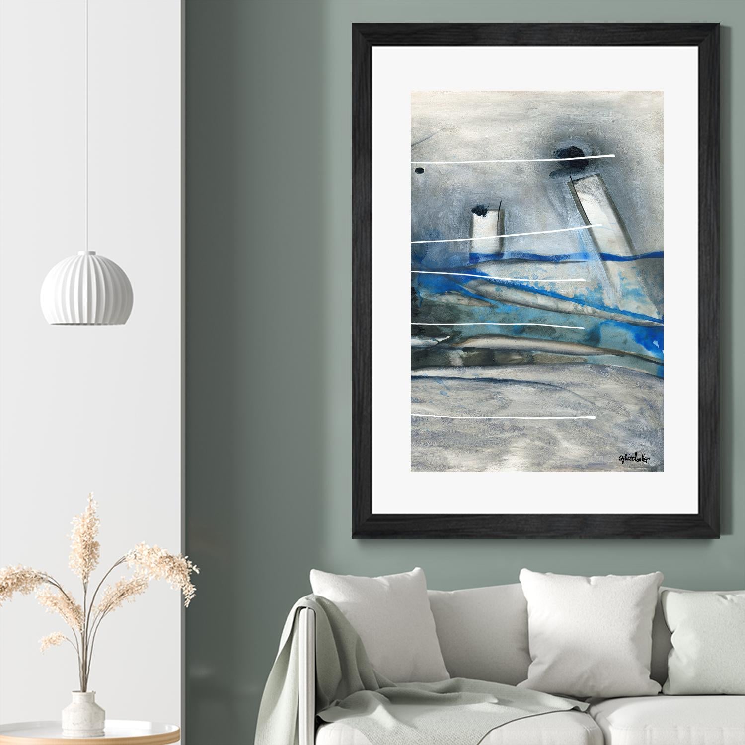 Chutes - T3 by Sylvie Cloutier on GIANT ART - grey abstract
