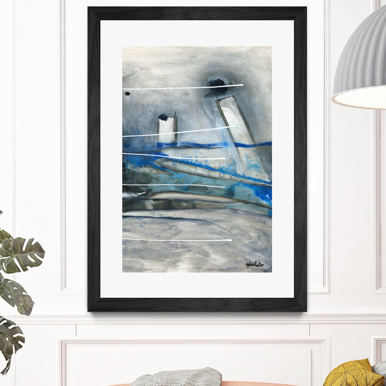 Chutes - T3 by Sylvie Cloutier on GIANT ART - grey abstract