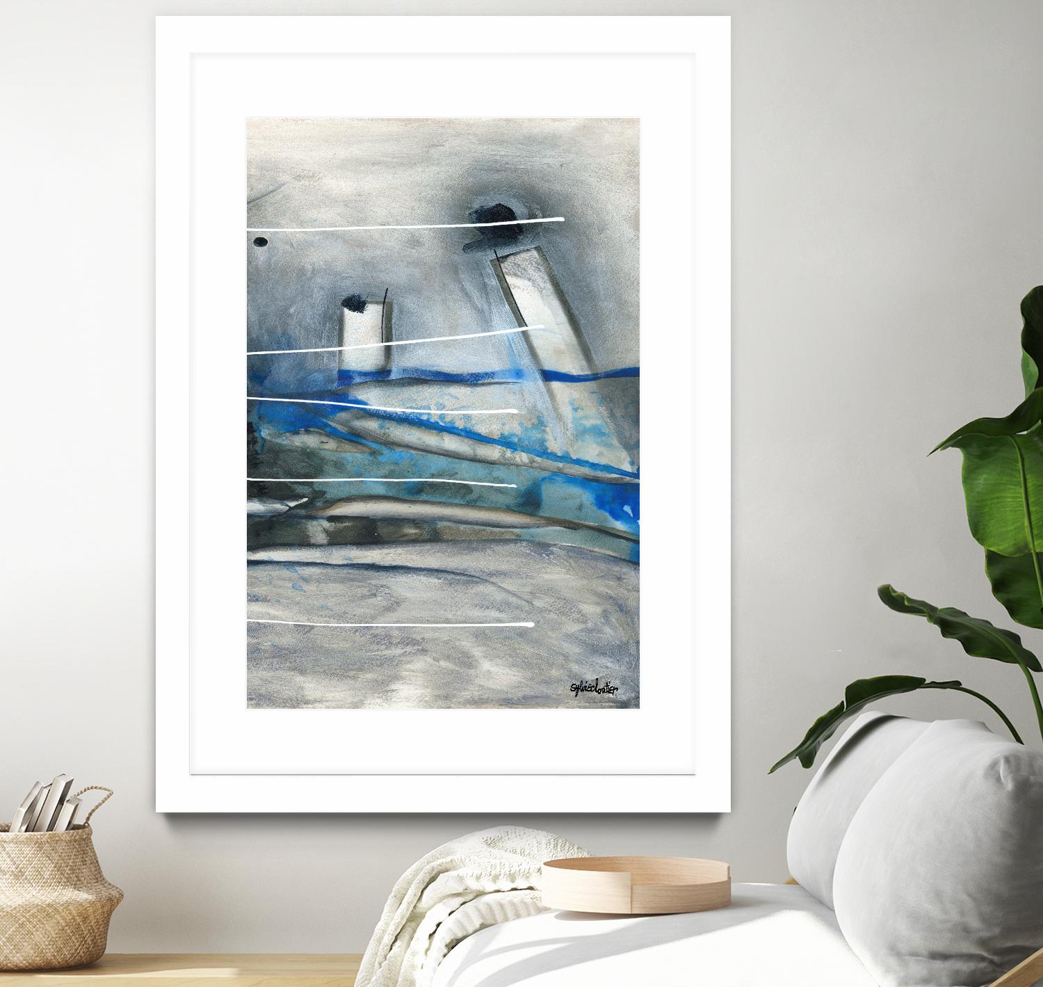 Chutes - T3 by Sylvie Cloutier on GIANT ART - grey abstract