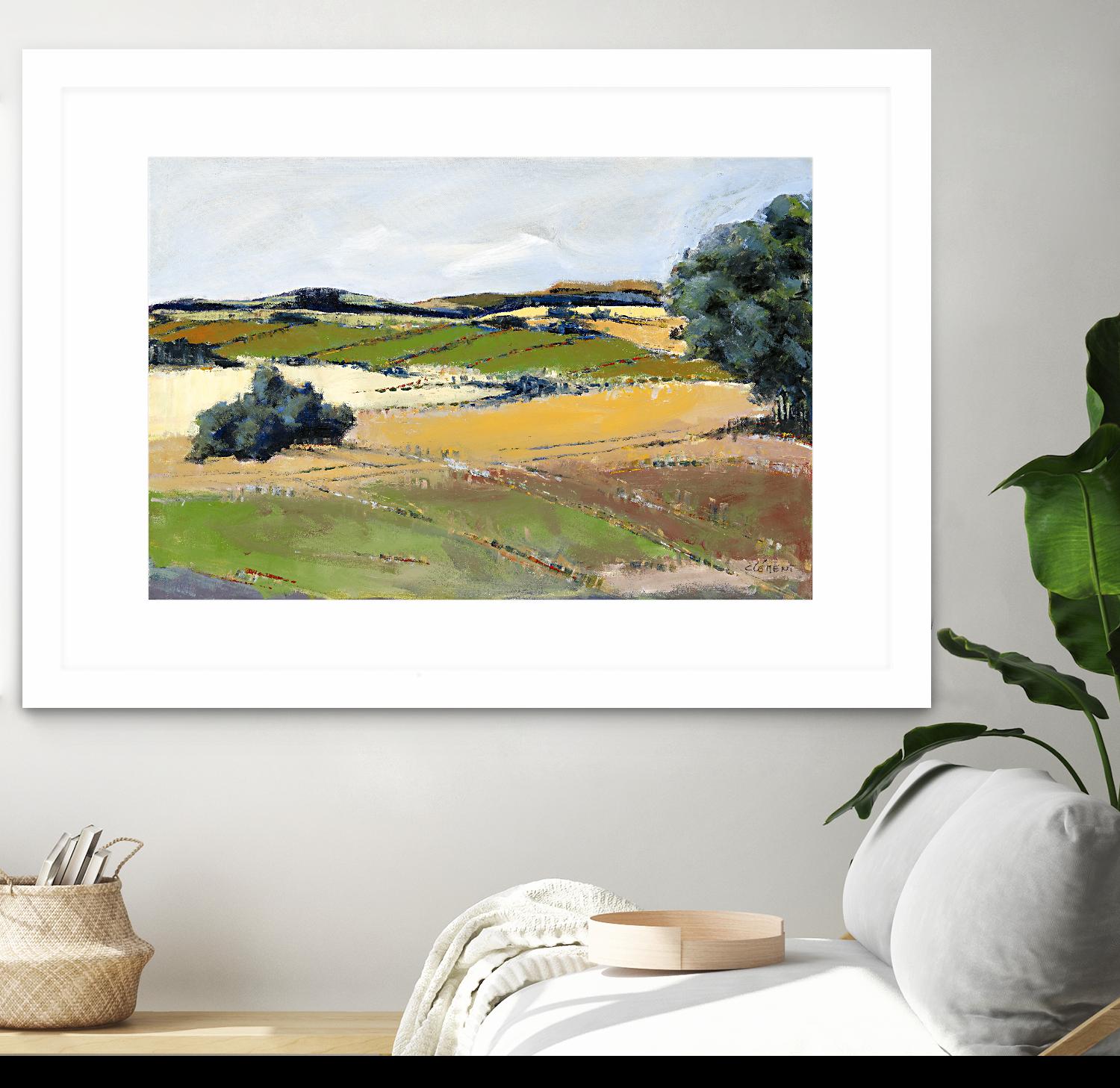 Colorful Landscape IV by Jacques Clement on GIANT ART - green landscape arbuste