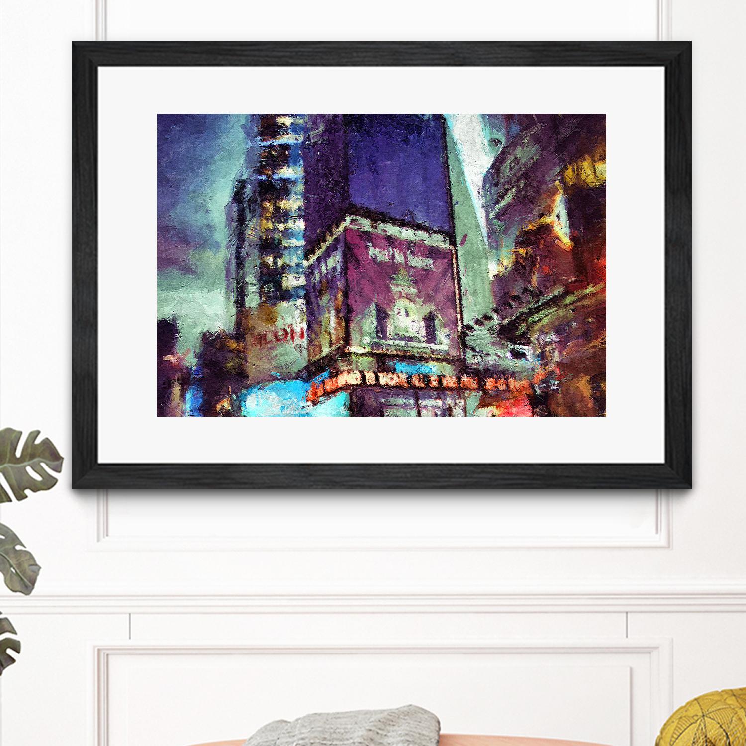 Painted City V by Jean-François Dupuis on GIANT ART - pink architecture new-york