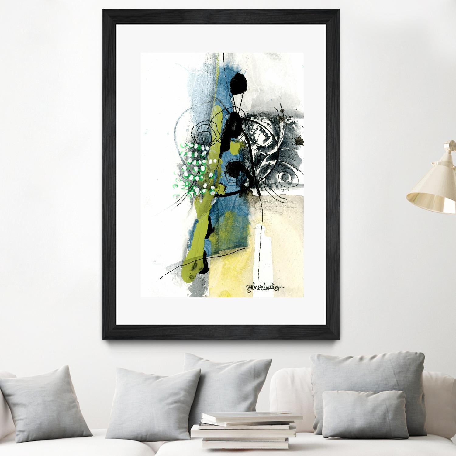 Zone Bleue by Sylvie Cloutier on GIANT ART - green abstract
