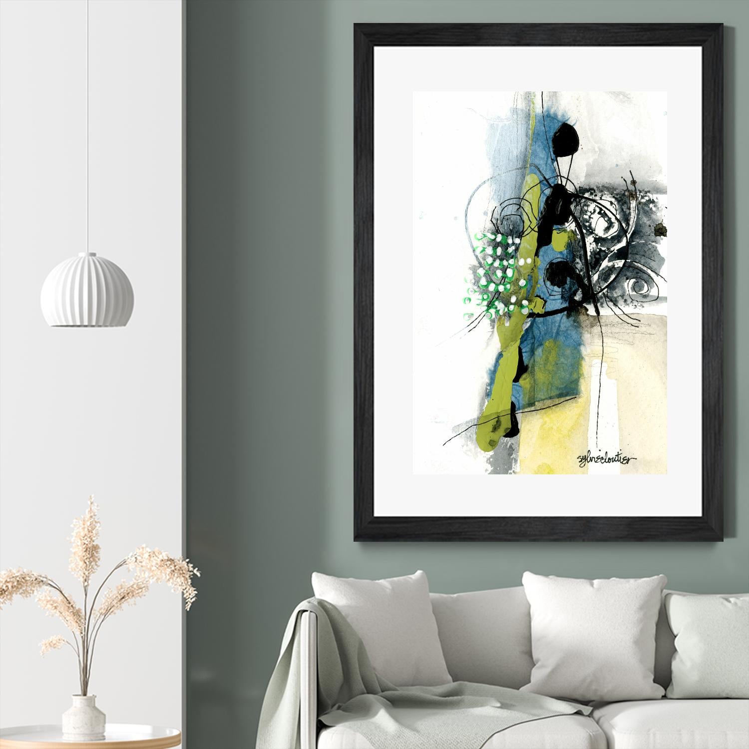 Zone Bleue by Sylvie Cloutier on GIANT ART - green abstract