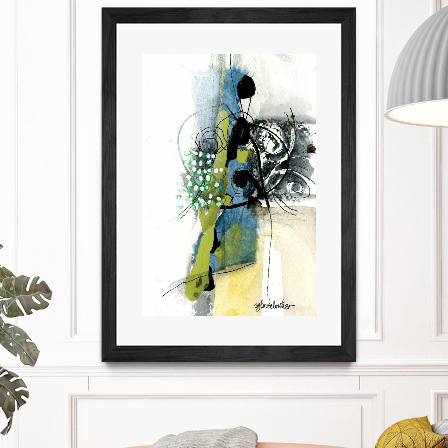 Zone Bleue by Sylvie Cloutier on GIANT ART - green abstract