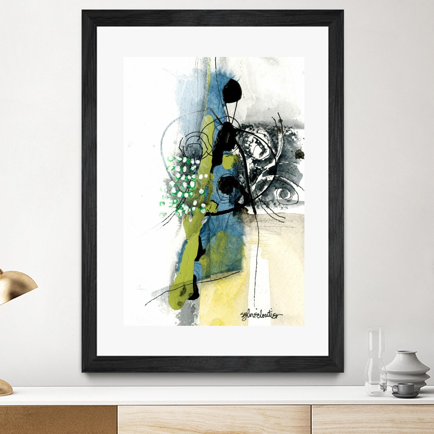 Zone Bleue by Sylvie Cloutier on GIANT ART - green abstract
