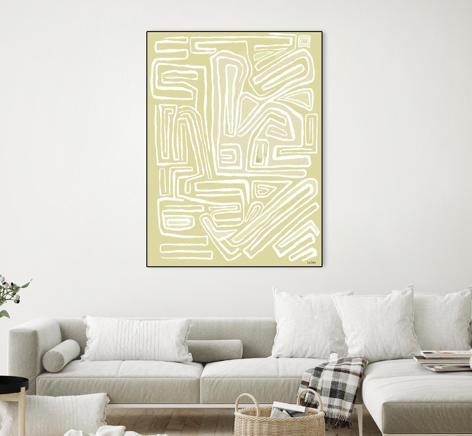 Centric - Beach - 19 by Lori Dubois on GIANT ART - beige linear pastel