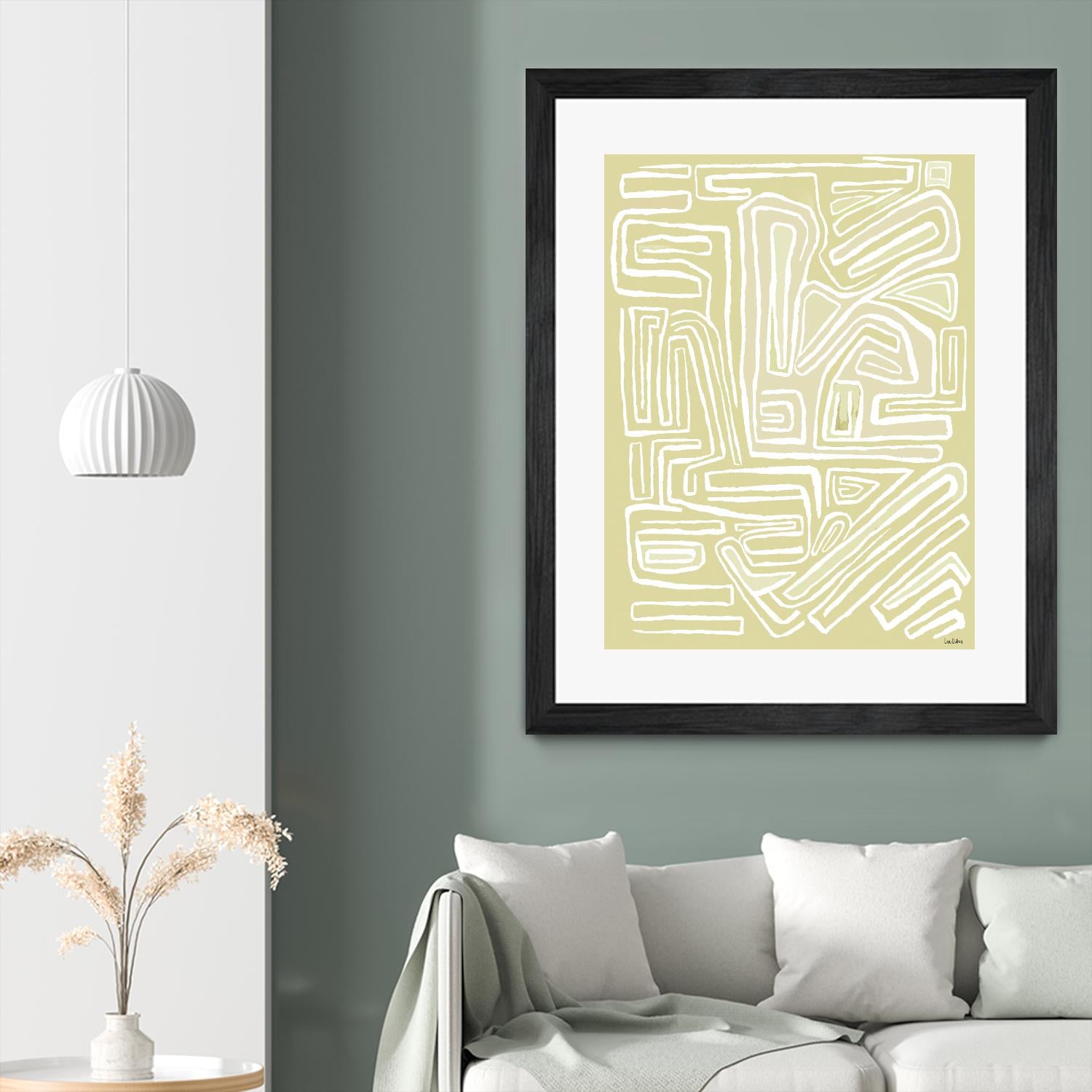 Centric - Beach - 19 by Lori Dubois on GIANT ART - beige linear pastel